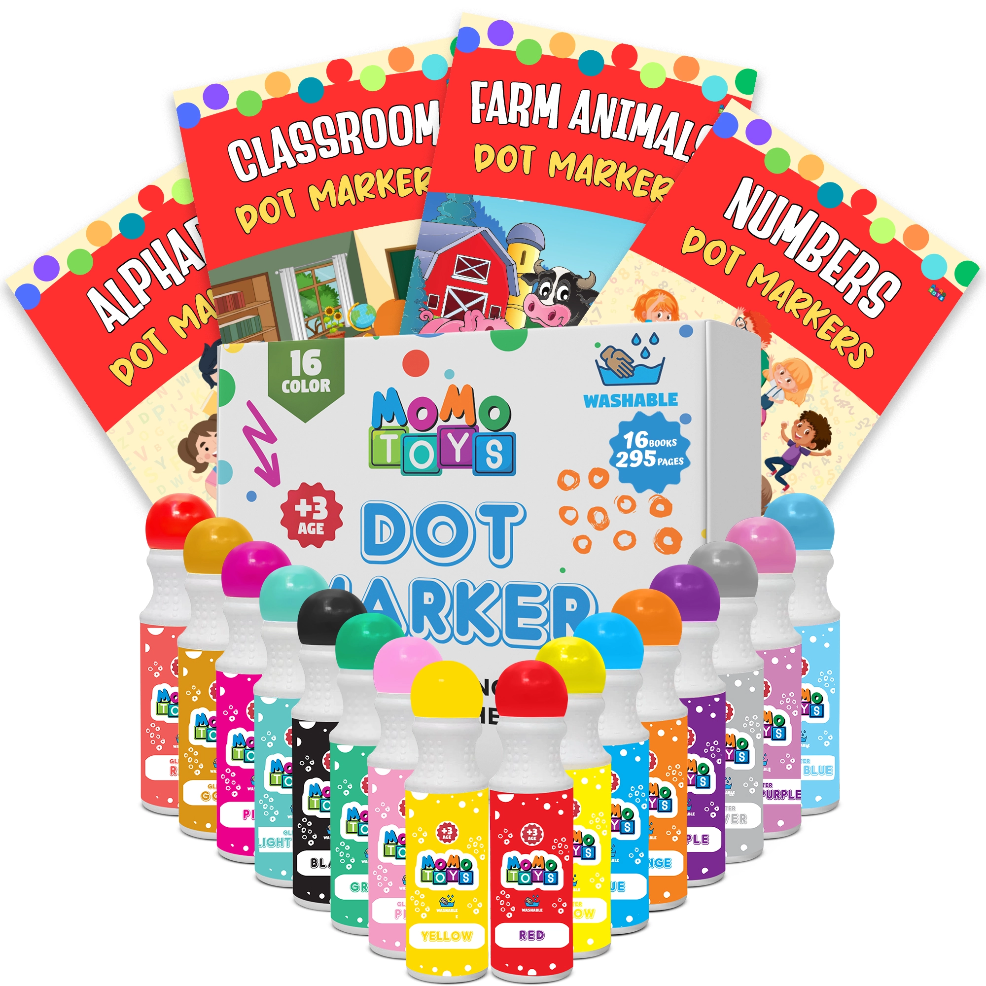 English Activity Books for DOT Markers 16 Colors